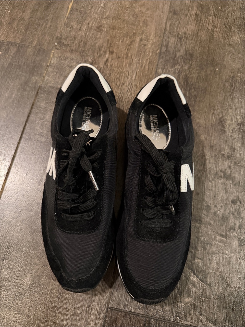 Michael Kors Black Sneakers with White Accent M Logo